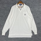 VINTAGE Polo Ralph Lauren Long Sleeve Polo Shirt L Monogram Pocket Fine Cotton