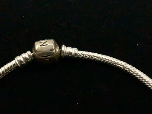 Pandora Bracelet 925 Sterling Silver Snake Chain Charm 7.4" - Picture 10 of 14