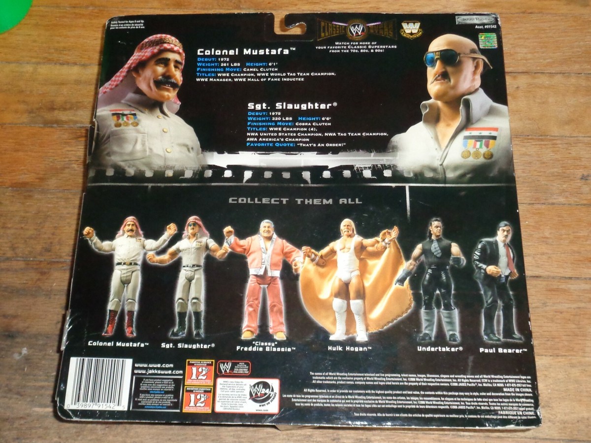 2006 WWE Jakks Sgt Slaughter Col Mustafa Classic Wrestling Figures