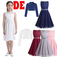 Mädchen Festliches Hochzeits Kleid Brautjungfernkleid Festzug Partykleid/Bolero