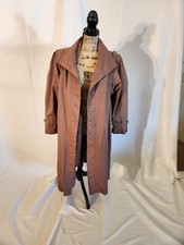Portrait Rose Long Button Up Front Raincoat Removeable Quilted Liner 7/8