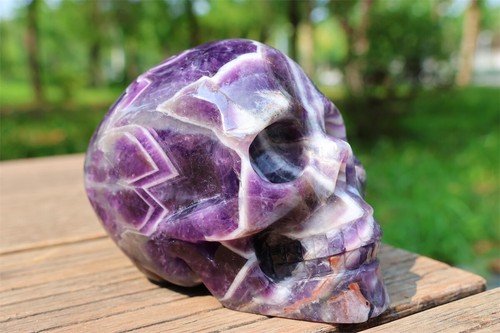 Top! 1.15kg Natural Dream Amethyst Carved Crystal Skull Crystal Reiki specimen - Picture 6 of 15