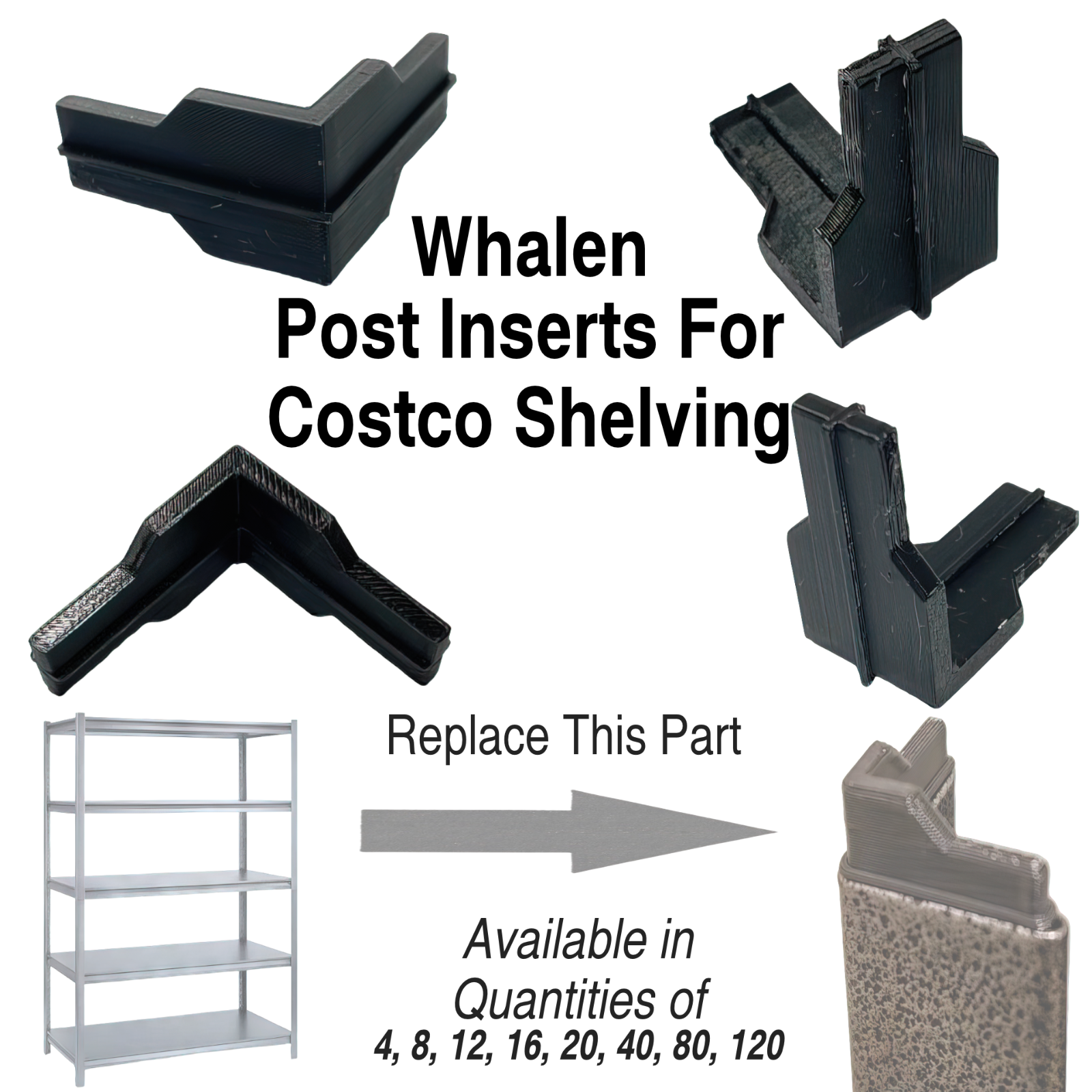 Whalen Post Insert Corner Plastic Connector Costco Shelving Unit 5