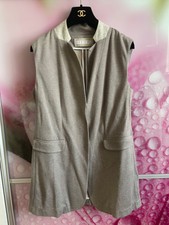 Fabiana Filippi Herringbone Cotton Waistcoat/cardigan Linen Collar It46 Uk14 L