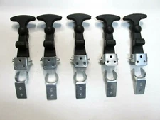 Hold Down Hood Latch Kit Black Rubber Plated Steel with Easy Grip T-Handle 5