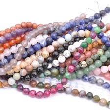 Wholesale Natural Gemstone FACETED Round Spacer Loose Beads 4MM 6MM 8MM 10MM