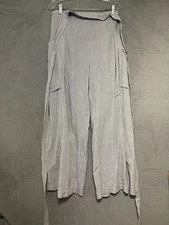 Malia Mills Sonja Pants size 10 Striped Wide Leg Waist Tie Adult