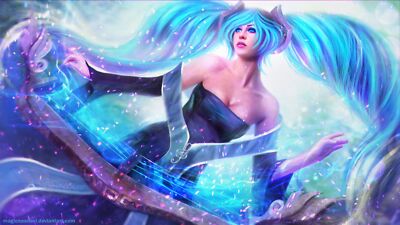 Anime realistic render league of legends sona  Custom Playmat Mat Pad