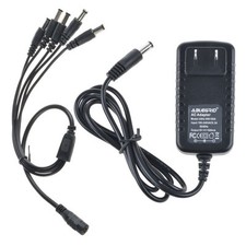 9V 1A Effect Pedal Power Supply Adapter US Plug 5 Way Daisy Chain Splitte Cable