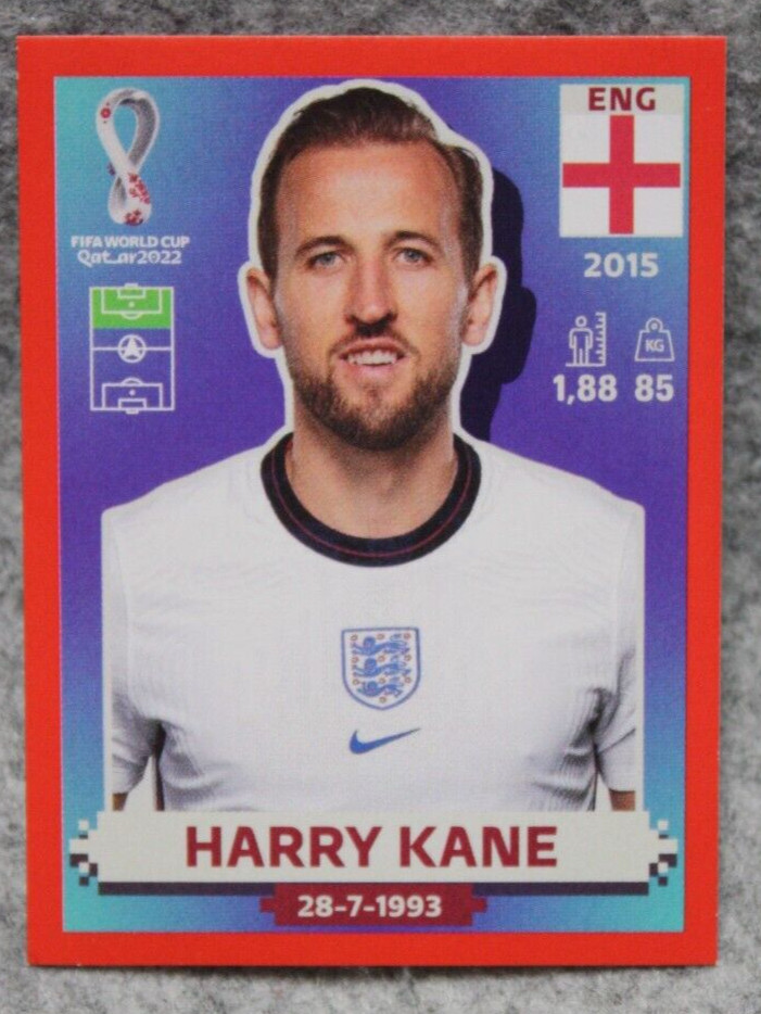 2022 Panini FIFA World Cup USA Stickers - Harry Kane Red SP #ENG 18