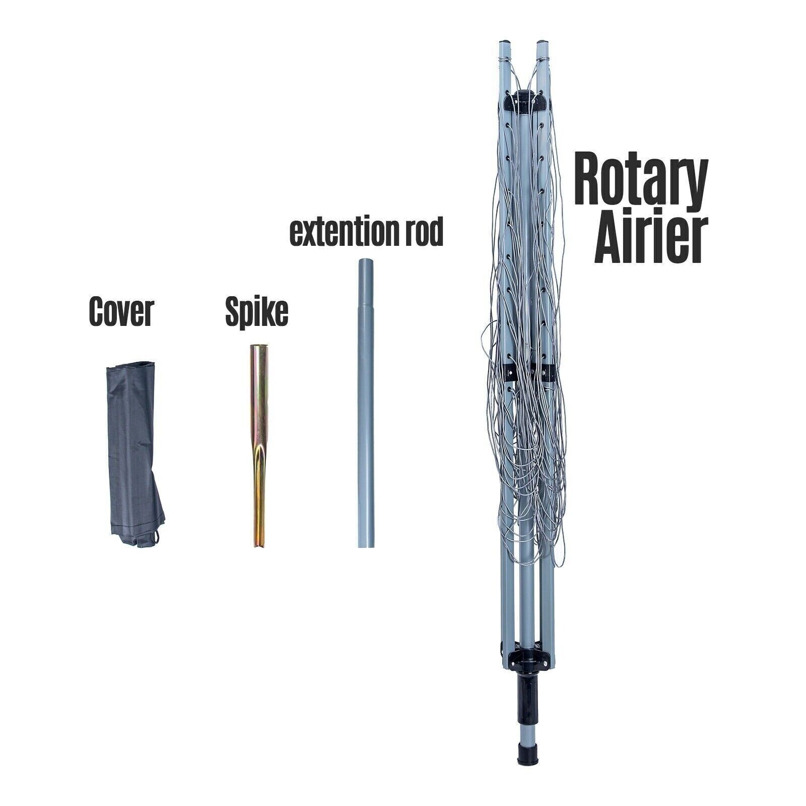 Rotary Airer 60m Garden Clothes Line Dryer 4 Arm Outdoor Washing Line