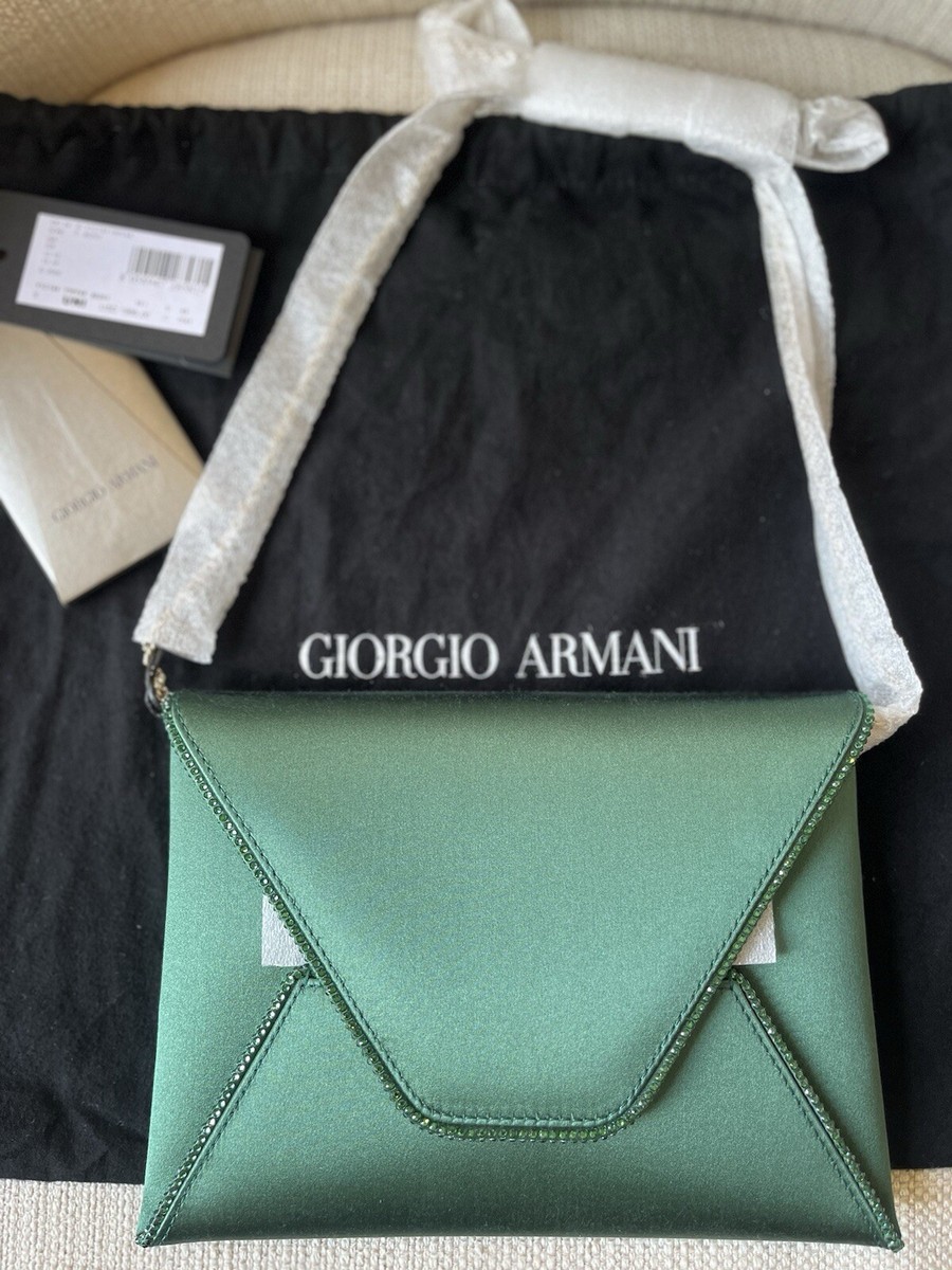 ハンドバッグ GIORGIO ARMANI SATIN HANDBAG WITH RHINESTONES Giorgio Armani Small Satin Clutch Bag With Rhinestone Piping