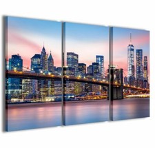 Quadro Moderno 100 x 60 cm Stampa su Tela Canvas 3 pz New york 002