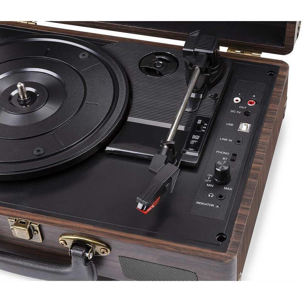 FENTON RP115B RECORD PLAYER BT BROWN WOOD GIRADISCHI