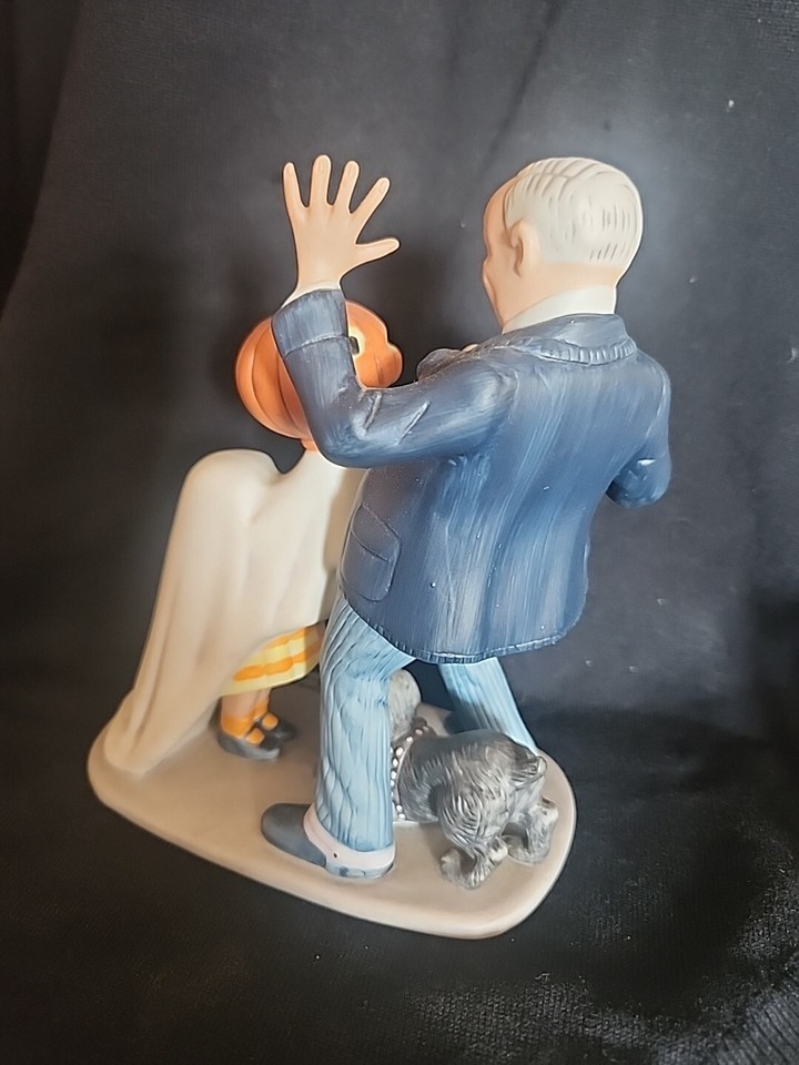 Adorable Halloween "Trick Or Treat" Norman Rockwell Figurine Great