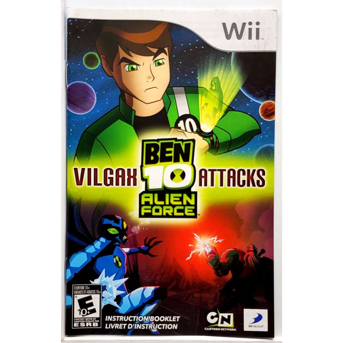 Manual Only) Ben 10 Alien Force Vilgax Attacks Nintendo Wii