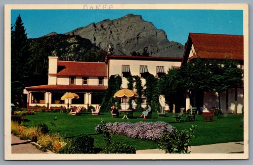 Postcard Banff Alberta c1950s Homestead Hotel - Foto 1 di 2