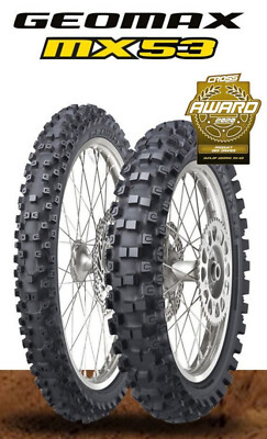 DUNLOP MX53 GEOMAX 80/100-21 & 100/90-19 TIRE SET +TUBES YAMAHA