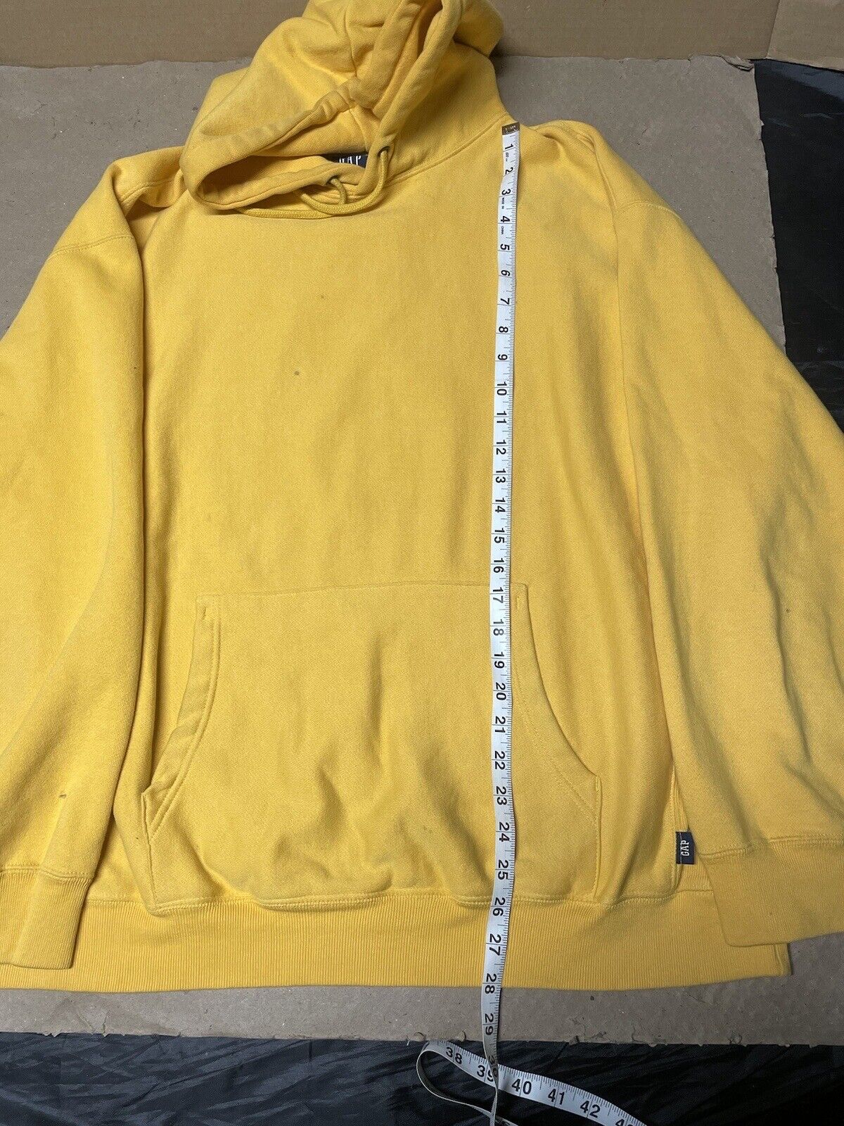 Vintage GAP Hoodie Sweatshirt Yellow Blank Oversi… - image 9