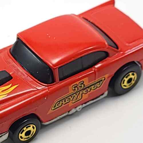 Hot Wheels Diecast '55 Chevy Flames Gold Rims Rare Mint w/Card - Picture 2 of 13