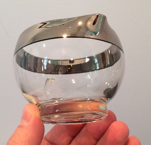 Vintage West Virginia Glass Sugar Bowl & Creamer Wide Platinum Band Never Used - Picture 9 of 12