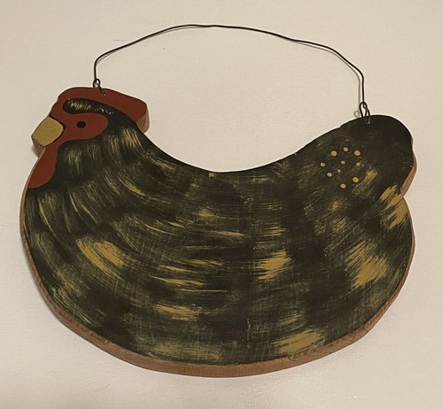 Vintage Primitive Handcrafted Wood Chicken Wall Decor Folk Art Country Farm - Picture 6 of 6