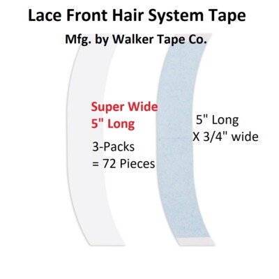 Lace Front Hair System Tape By Walker Tape SUPER WIDE Shape C 3-Pack = 72 pcs