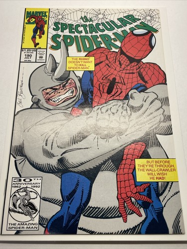 The Spectacular Spider-Man #190 Marvel Comic July 1992 The Rhino - Picture 2 of 11