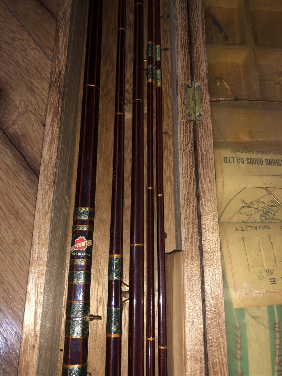 Vintage Sakura 101 Venus Bamboo Fly Rod Fishing Kit Wood Vintage Sakura 101 Venus Bamboo Fly Rod Fishing Kit Wood