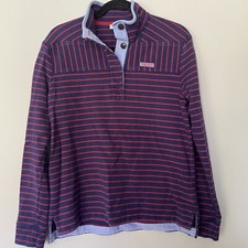 Camicia di pecora con bottoni Vineyard Vines - blu navy con righe rosse - donna taglia S