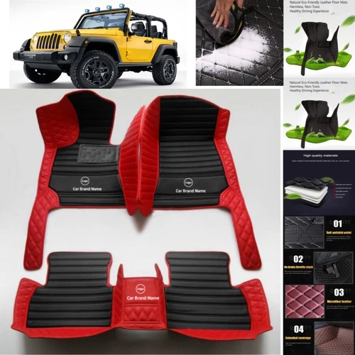 For JEEP Wrangler Car Floor Mats All Weather Carpet Custom Floor Liner Auto Mats - Imagen 13 de 35