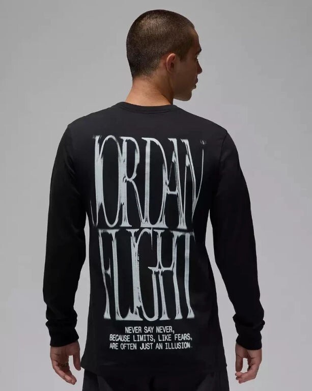 Nike Men's Air Jordan Long-Sleeve Top Black/White Size S | eBay