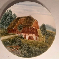 Zell Am Harmersbach  13" Decorative Plate Cabin Scene Raised Relief