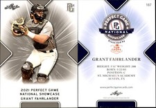 GRANT FAHRLANDER 2021 LEAF PERFECT GAME NATIONAL SHOWCASE ROOKIE CARD #187