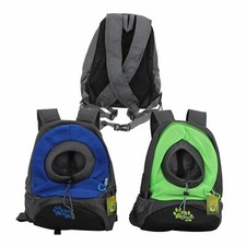 Pet Dog Cat Carrier Backpack Head Out 18" High 2 Side Pockets Blue or Green