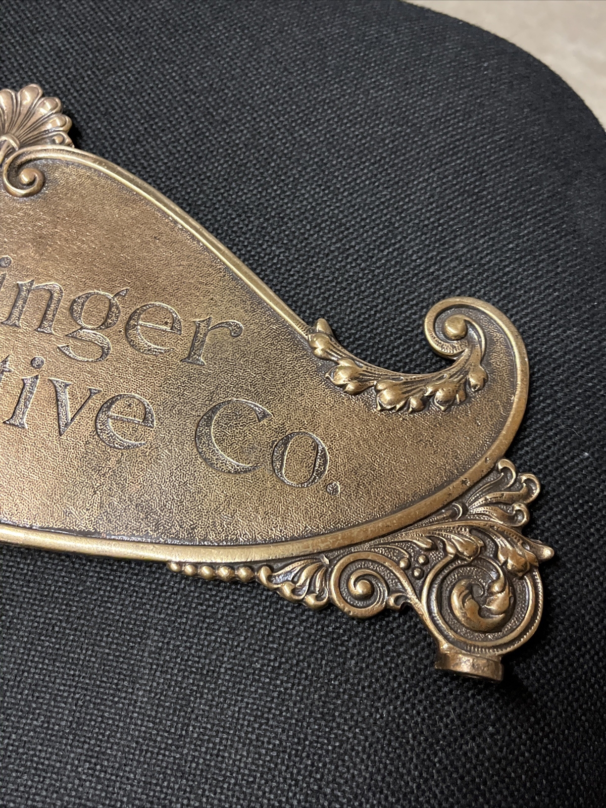 Original National Cash Register Brass Sign Topper Graettinger Iowa COOP