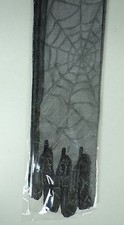 Halloween Costume Gloves Black Long Spider Web Witch Vampire Closed Finger NIP