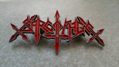 SARCOFAGO-LOGO METAL PIN BADGE-RED INK