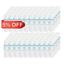 100 Pack 1/5/10/20/30/50 Micron 10"x2.5" String Wound Well Water Sediment Filter