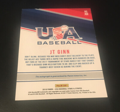2018 Panini USA Baseball Stars & Stripes Black Ink #486/499 JT