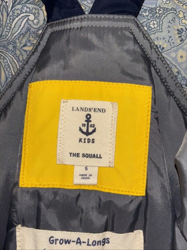 Lands End Kids Grow-A-Long Bibs Snow Ski Adjustable Pants NavyBlue Sz 5 - Picture 12 of 15