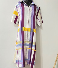 Y2K Shirt Dress Women Plus 4x Midi Curvy Preppy Plaid Casual Chic 90's w Pockets