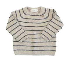 Rylee + Cru Ace Knit Sweater Indigo Stripe Baby Top 6-12 Months Soft Cozy