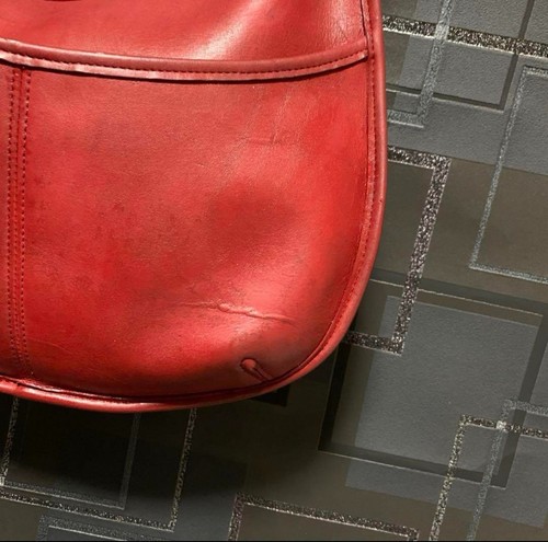 Vintage Coach 9033 Schultertasche rot authentisch - Bild 11 von 14