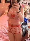 L Pink Sugar Strawberry Shortcake Lace Cami top brief Lingerie girly Thrillz Set — photo 6
