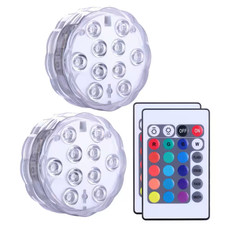 Submersible Integrated LED Lights Remote Control Battery Powered, RGB Multi Colo