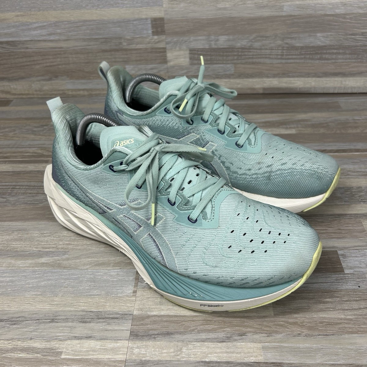 Asics Novablast 4 Blue Cream Athletic Running Sneakers 1011B693