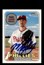 Signed Baseball Card Auto Mark Leiter 2018 Topps Heritage #686 Phillies