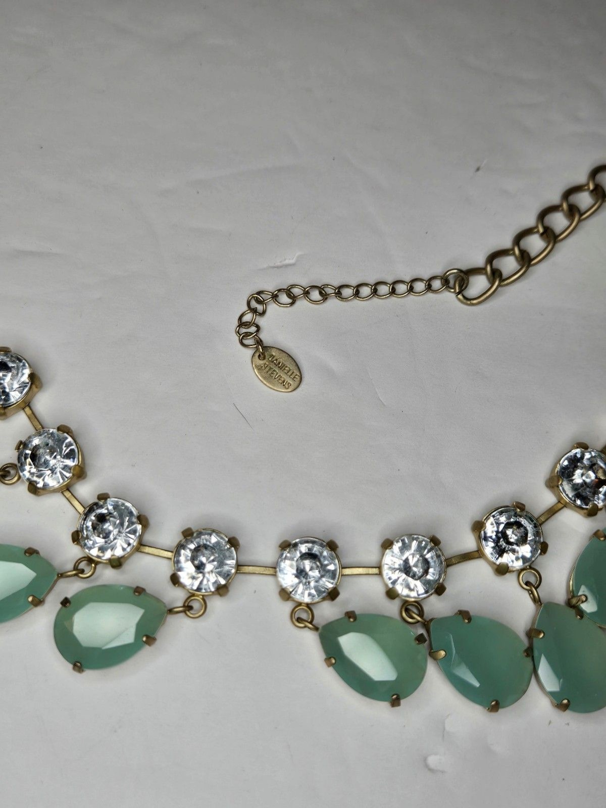 Danielle Stevens Gold Tone Statement Necklace Lig… - image 9