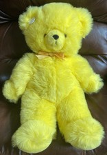 Russ Teddy So Brite Yellow Bear Plush Stuffed Animal Soft Toy 22" Vintage